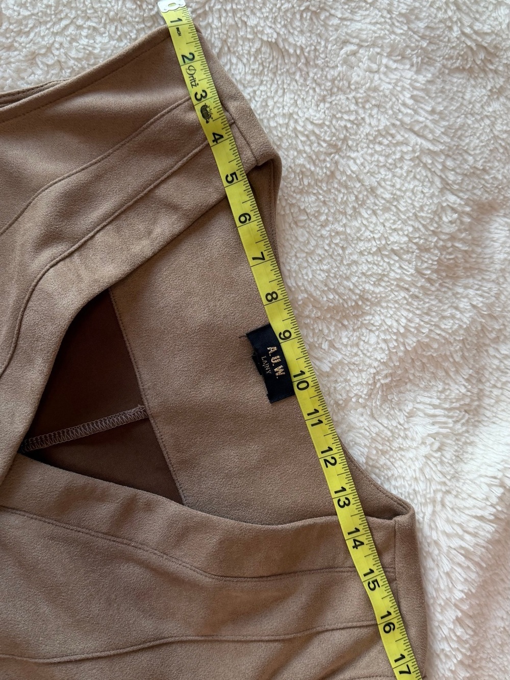 A.U.K. Women's Tan Suede Button-Front Vest - Picture 6 of 7
